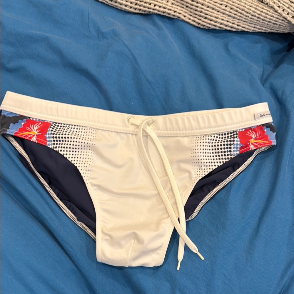 D&G Navy and White Swim Briefs NWOT size XXL